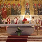 Messa ringraz. Beatificazione a Pescara (T. Valentinetti, don G. Mandelli, don T. Fallica e il Diacono G. Cirillo)